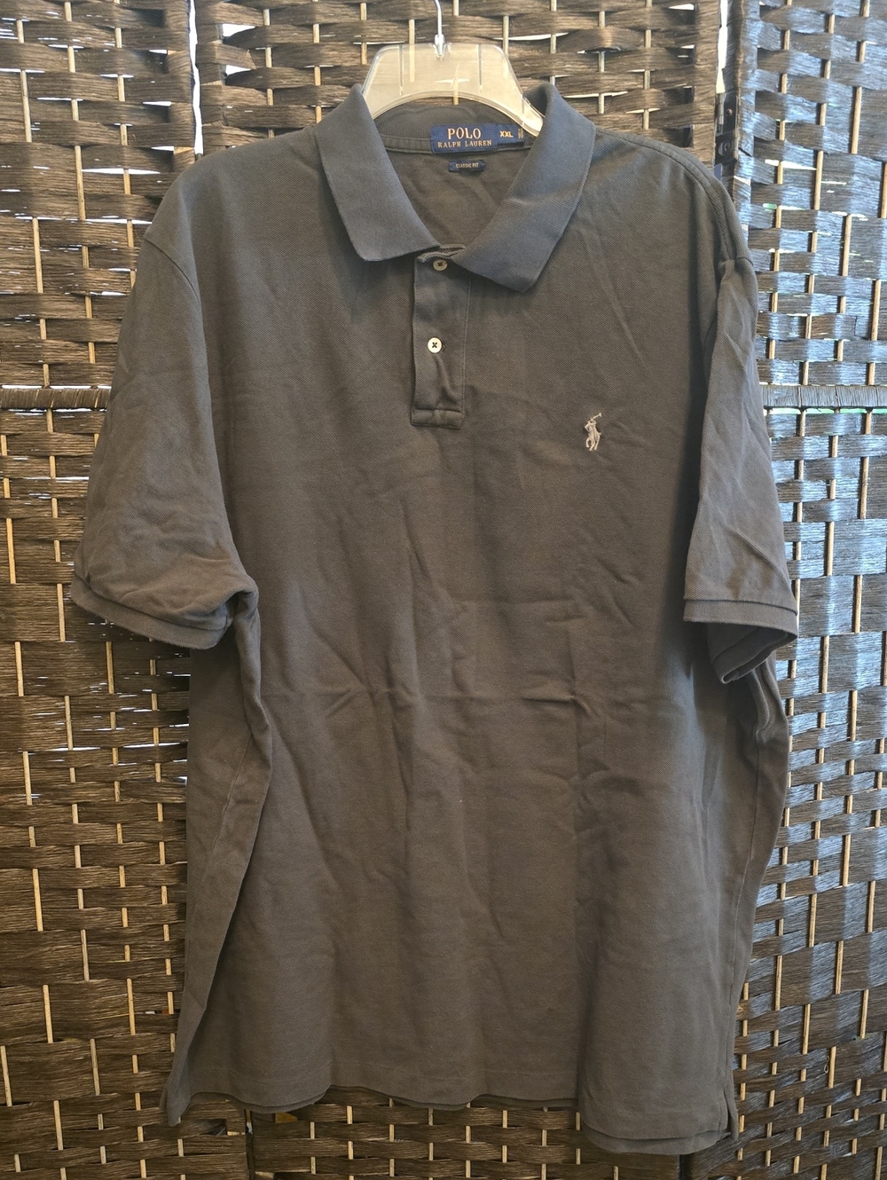 Polo by Ralph Lauren Charcoal Gray Short-Sleeve Polo, Classic Fit, XXL